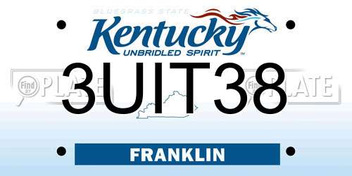 3UIT38 Kentucky License Plate