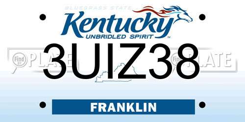 3UIZ38 Kentucky License Plate