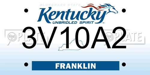 3V10A2 Kentucky License Plate