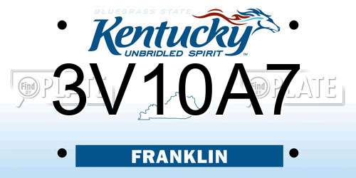 3V10A7 Kentucky License Plate