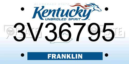 3V36795 Kentucky License Plate