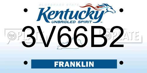 3V66B2 Kentucky License Plate