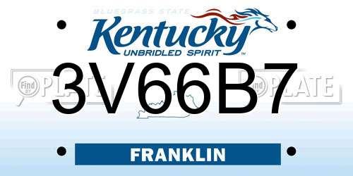 3V66B7 Kentucky License Plate