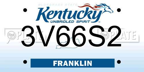 3V66S2 Kentucky License Plate