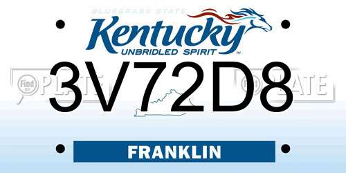 3V72D8 Kentucky License Plate