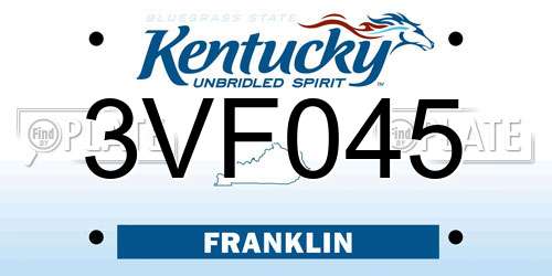 3VF045 Kentucky License Plate