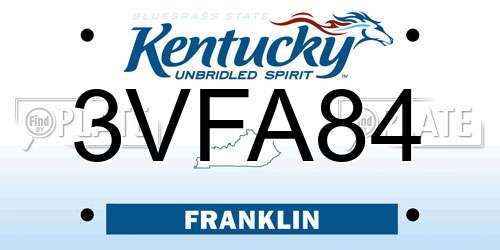 3VFA84 Kentucky License Plate