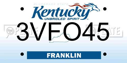 3VFO45 Kentucky License Plate