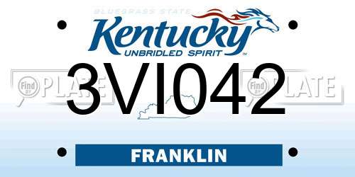 3VI042 Kentucky License Plate