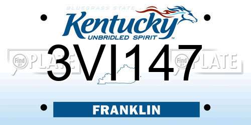 3VI147 Kentucky License Plate