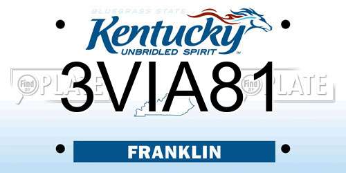 3VIA81 Kentucky License Plate