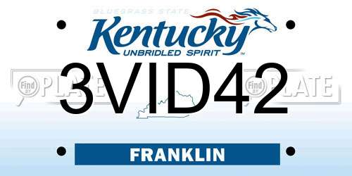 3VID42 Kentucky License Plate