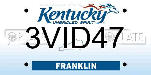 3VID47 Kentucky License Plate