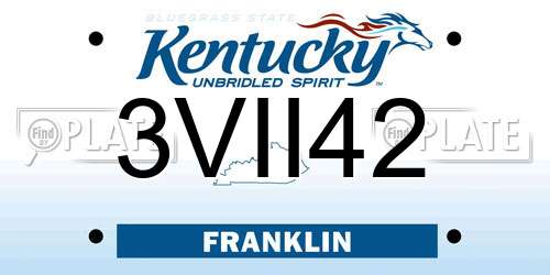 3VII42 Kentucky License Plate