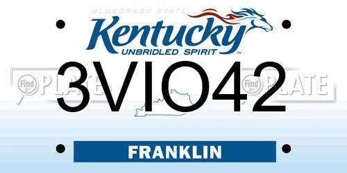3VIO42 Kentucky License Plate