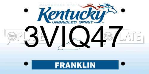 3VIQ47 Kentucky License Plate