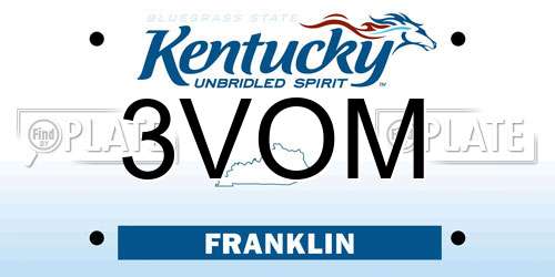 3VOM Kentucky License Plate