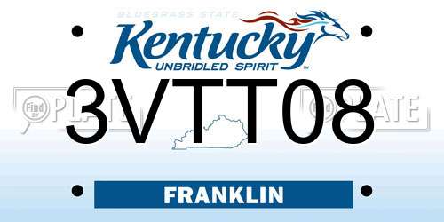 3VTT08 Kentucky License Plate