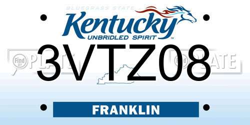 3VTZ08 Kentucky License Plate