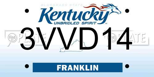 3VVD14 Kentucky License Plate