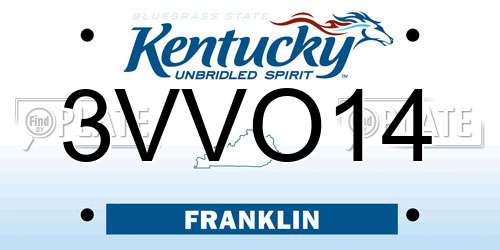 3VVO14 Kentucky License Plate