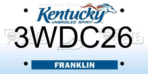 3WDC26 Kentucky License Plate