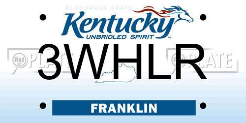 3WHLR Kentucky License Plate