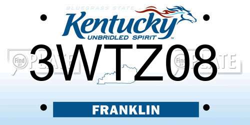 3WTZ08 Kentucky License Plate