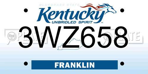 3WZ658 Kentucky License Plate