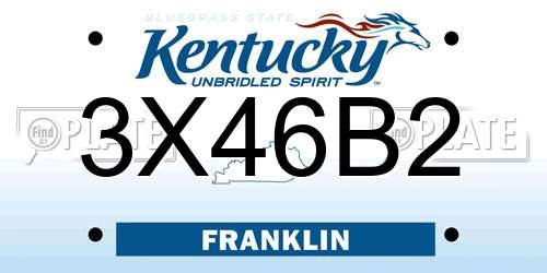 3X46B2 Kentucky License Plate