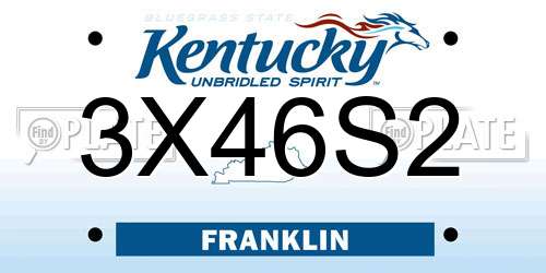 3X46S2 Kentucky License Plate