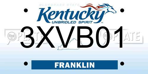 3XVB01 Kentucky License Plate