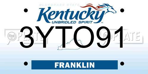 3YTO91 Kentucky License Plate