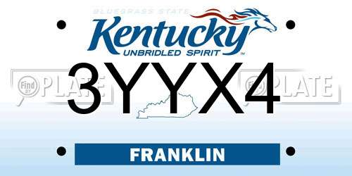 3YYX4 Kentucky License Plate