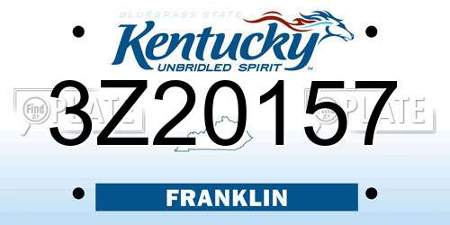3Z20157 Kentucky License Plate