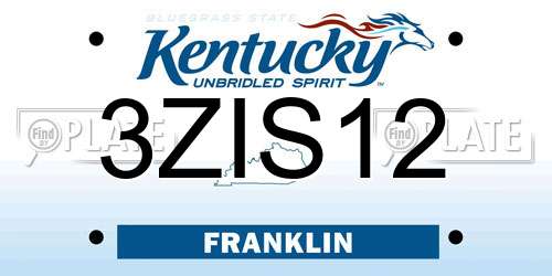 3ZIS12 Kentucky License Plate