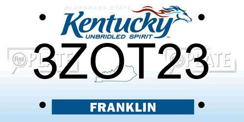 3ZOT23 Kentucky License Plate