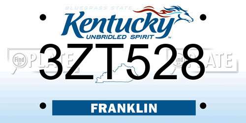 3ZT528 Kentucky License Plate