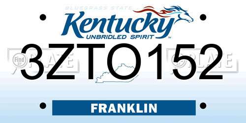 3ZTO152 Kentucky License Plate