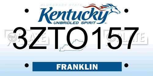 3ZTO157 Kentucky License Plate