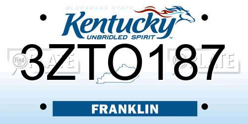 3ZTO187 Kentucky License Plate