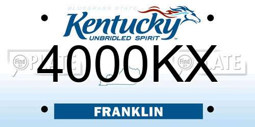 4000KX Kentucky License Plate