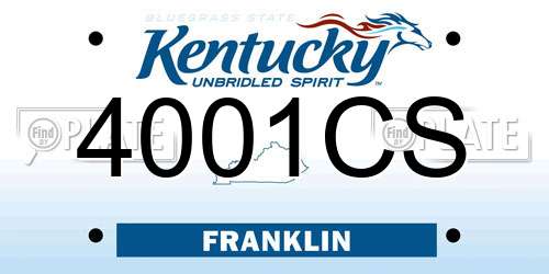 4001CS Kentucky License Plate
