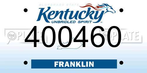 400460 Kentucky License Plate