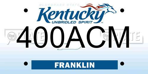 400ACM Kentucky License Plate