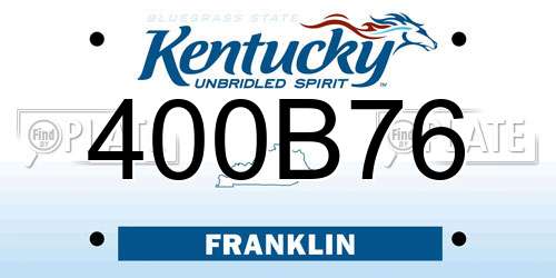 400B76 Kentucky License Plate