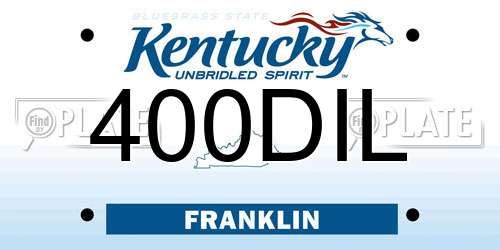 400DIL Kentucky License Plate