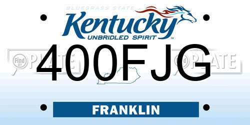 400FJG Kentucky License Plate
