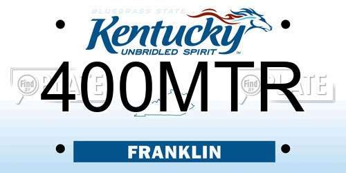 400MTR Kentucky License Plate