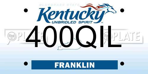400QIL Kentucky License Plate